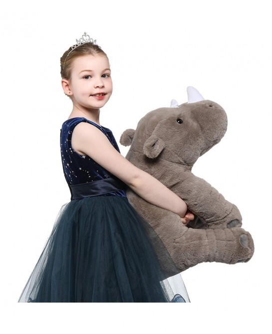 Giant Rhino Stuffed Animals Throw Pillow - Big Rhino Plush Toy Cute Soft Gift for Boy Girl Kids Gray 24 Inches $49.60 Kids' P...