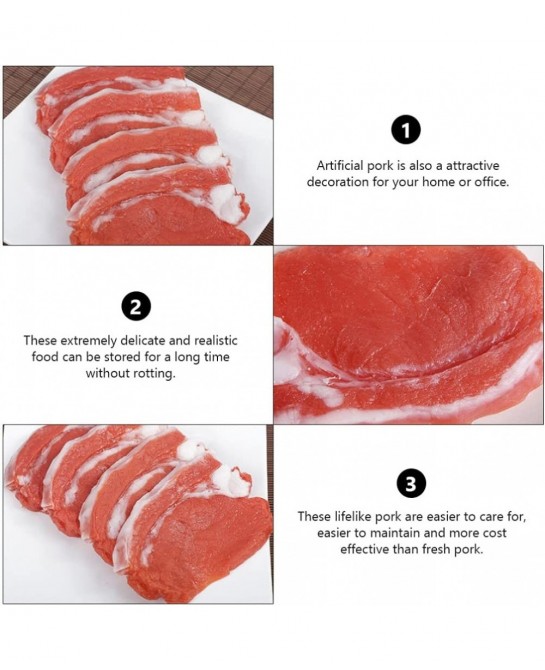 2pcs Fake Food Meat Simulation Pork Kitchen Pretend Play Food Toy Realistic Meat Model Restaurant Kids Kitchen Game Display F...