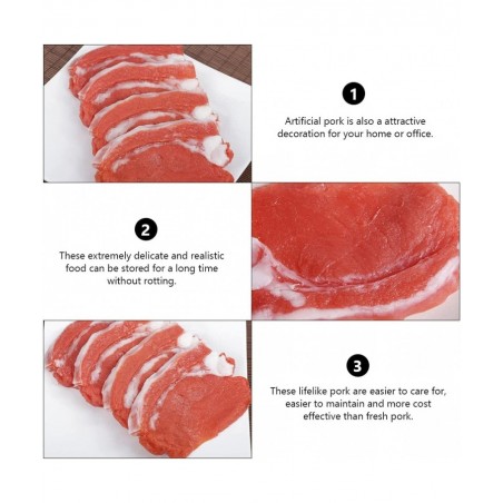 2pcs Fake Food Meat Simulation Pork Kitchen Pretend Play Food Toy Realistic Meat Model Restaurant Kids Kitchen Game Display F...