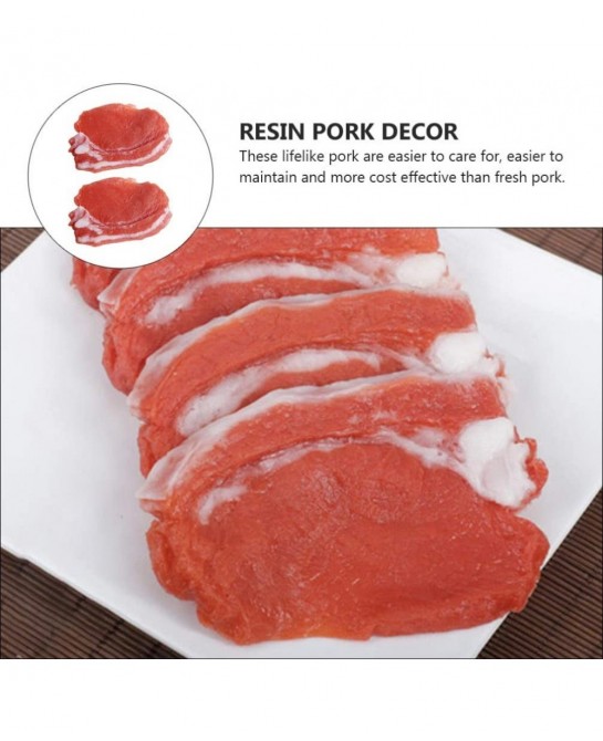 2pcs Fake Food Meat Simulation Pork Kitchen Pretend Play Food Toy Realistic Meat Model Restaurant Kids Kitchen Game Display F...