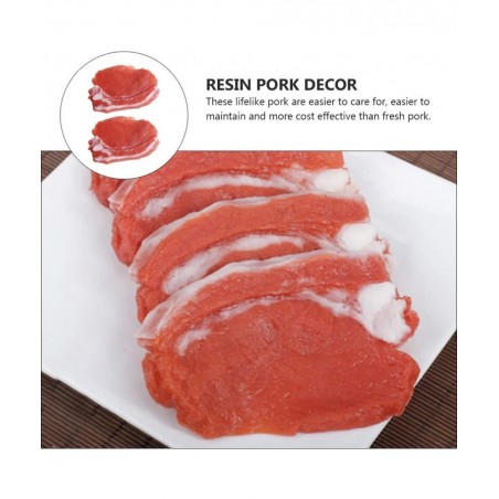 2pcs Fake Food Meat Simulation Pork Kitchen Pretend Play Food Toy Realistic Meat Model Restaurant Kids Kitchen Game Display F...