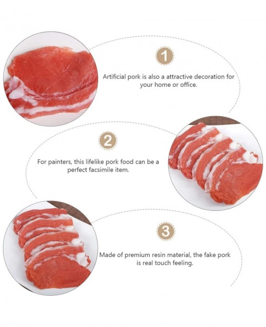 2pcs Fake Food Meat Simulation Pork Kitchen Pretend Play Food Toy Realistic Meat Model Restaurant Kids Kitchen Game Display F...