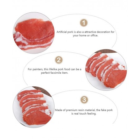 2pcs Fake Food Meat Simulation Pork Kitchen Pretend Play Food Toy Realistic Meat Model Restaurant Kids Kitchen Game Display F...