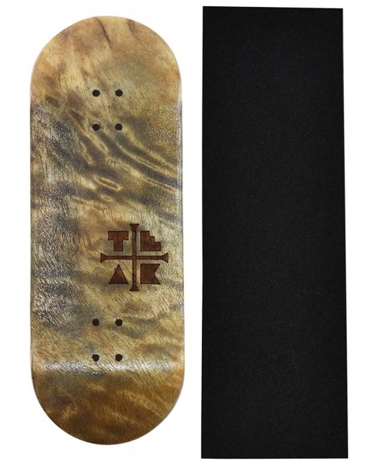 Prolific Wooden Fingerboard Deck The Graham Cracker - 34mm x 97mm - Handmade Pro Shape & Size - Five Plies Wood Veneer - Incl...
