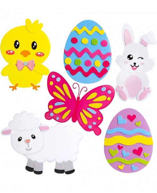 Easter Egg Magnet Craft Kit Foam Animal Stickers for Kids Party Activities 12 Pack $19.17 Craft Kits