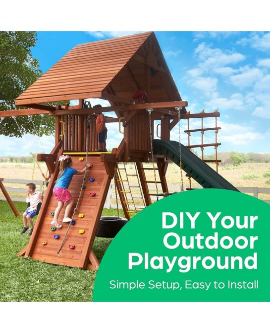 2 Pack Swing Set Brackets – Premium Heavy Duty Steel A-Frame Bracket w/ Hardware - Includes Wood Screws & Washers $62.72 Play...