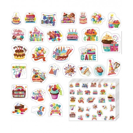 600 Pieces Happy Birthday Stickers in 30 Designs Birthday Party Stickers for Kids Adults Party School Supplies Reward Calenda...