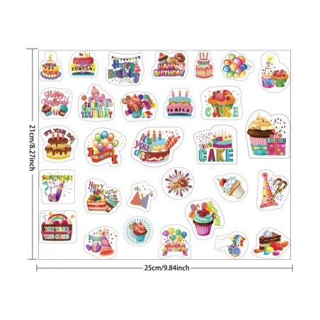 600 Pieces Happy Birthday Stickers in 30 Designs Birthday Party Stickers for Kids Adults Party School Supplies Reward Calenda...