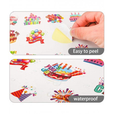 600 Pieces Happy Birthday Stickers in 30 Designs Birthday Party Stickers for Kids Adults Party School Supplies Reward Calenda...