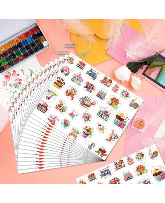 600 Pieces Happy Birthday Stickers in 30 Designs Birthday Party Stickers for Kids Adults Party School Supplies Reward Calenda...
