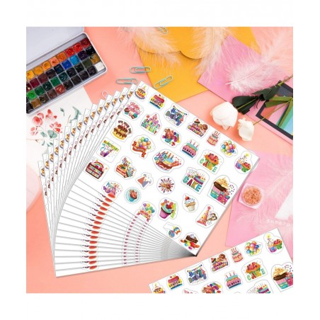 600 Pieces Happy Birthday Stickers in 30 Designs Birthday Party Stickers for Kids Adults Party School Supplies Reward Calenda...