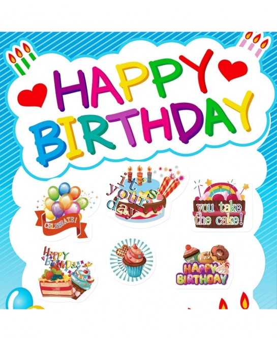 600 Pieces Happy Birthday Stickers in 30 Designs Birthday Party Stickers for Kids Adults Party School Supplies Reward Calenda...