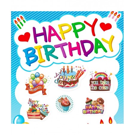 600 Pieces Happy Birthday Stickers in 30 Designs Birthday Party Stickers for Kids Adults Party School Supplies Reward Calenda...