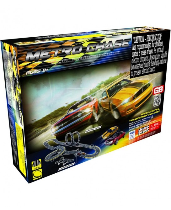 Golden Bright: Metro Chase Road Racing Set Electric Powered Includes Power Intake Track Lap Counter and Looping Sets For Ages...