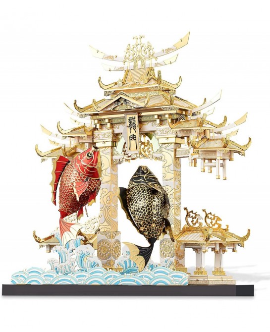 3D Metal Puzzle Model Kits Dragon Gate Carps Models Building Kit for Adults Brain Teaser DIY 3D Puzzles Learning Toys for Tee...