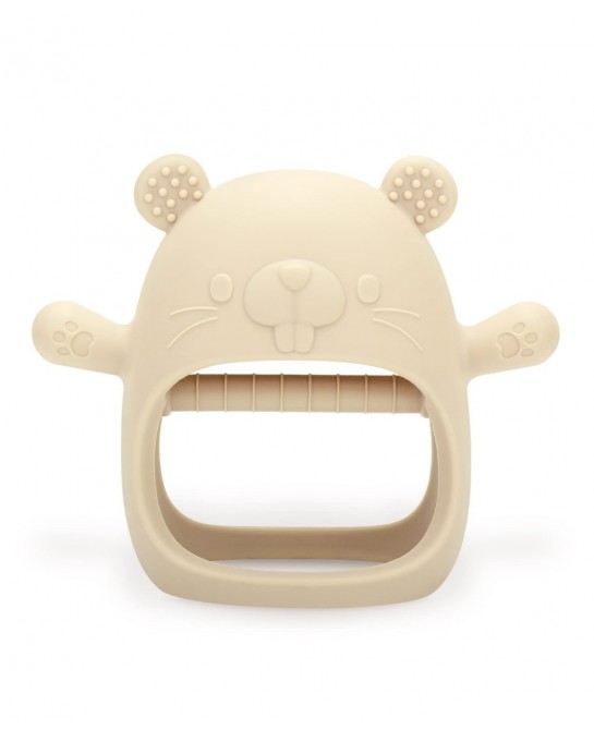 Silicone Baby Teether Toy for Infants 3+ Months Hamster Design BPA Free Anti-Drop Silicone Mitten Teething Toy for Soothing S...
