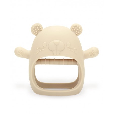 Silicone Baby Teether Toy for Infants 3+ Months Hamster Design BPA Free Anti-Drop Silicone Mitten Teething Toy for Soothing S...