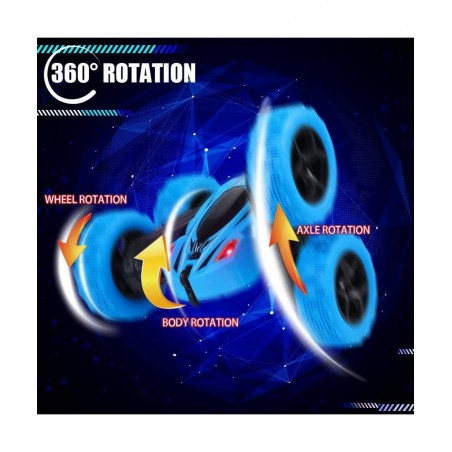2 Pack Remote Control Car RC Stunt Cars for Boys 4WD 2.4Ghz Double Sided 360° Rotating RC Car for Kids 4 Rechargeable Battery...
