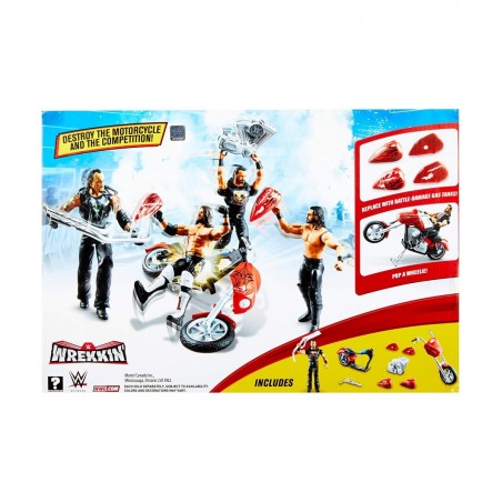 WWE Wrekkin Slam Cycle Motorcycle (10.5 in) with Wheelie Action and 9 breakable parts with 6-in/15.24-cm Drew McIntyre Basic ...