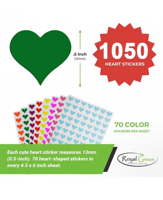 Mini Heart Stickers for Decoration 1/2 inch Label Hearts for Arts Crafts Party Supplies and Scrapbooking 1050-Pack (Purple) $...