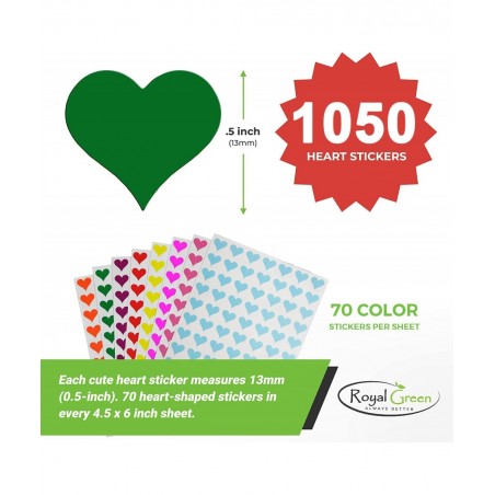 Mini Heart Stickers for Decoration 1/2 inch Label Hearts for Arts Crafts Party Supplies and Scrapbooking 1050-Pack (Purple) $...