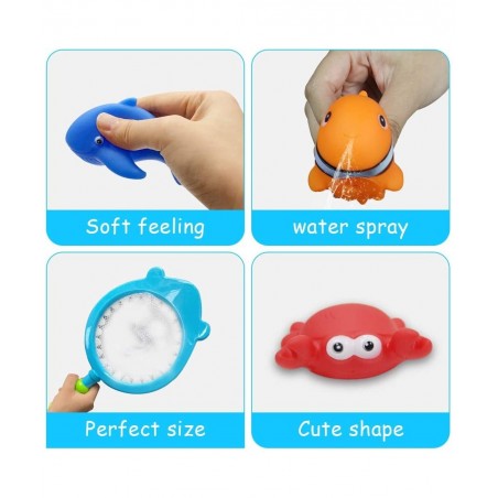Baby Bath Toy Fishing Game in The Bathtub Toddler Toy Floating Sea Animal Shark Gift Baby Bathroom Pool Toy Kids Beach Toys f...