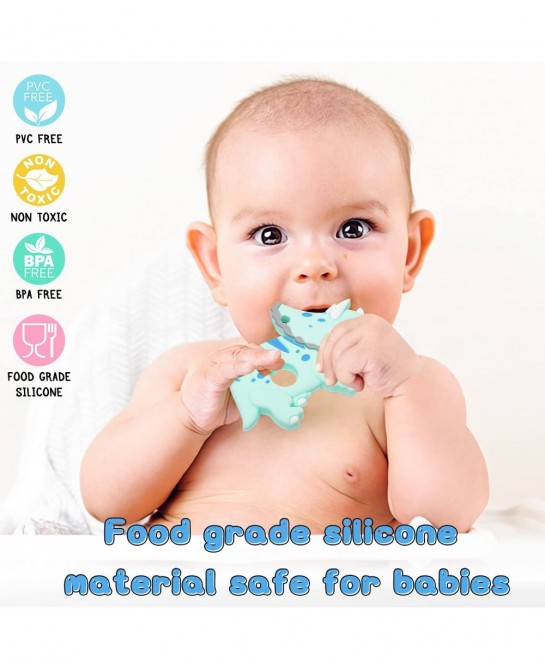 4Pcs Sensory Chew Necklaces Sloth Teether Food Grade Silicone Shark Tooth Teething Chewing Toy Dinosaur Chewable Pendant for ...