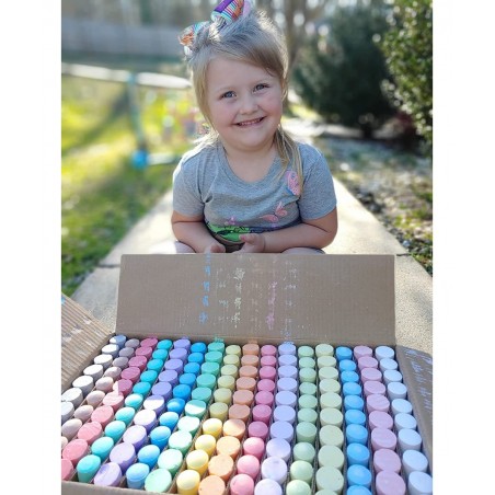160 PCS Washable Sidewalk Chalks Set Non-Toxic Jumbo Chalk for Outdoor Art Play Painting on Chalkboard Blackboard and Playgro...