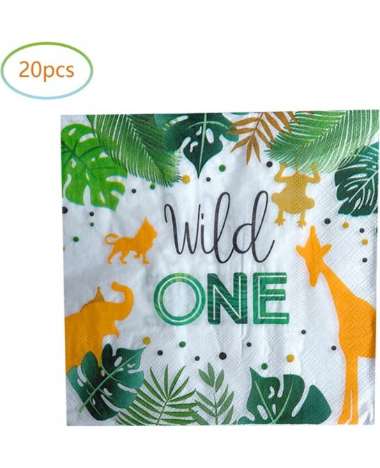 Wild One Birthday Party Supplies 20 Plates and 20 Napkin Jungle Wild One Theme Birthday Party Decoration for Boy Kids $23.72 ...