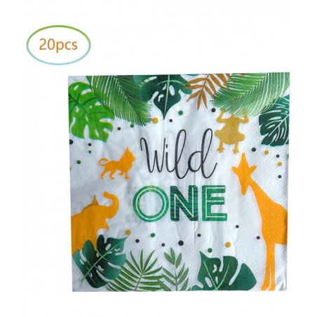 Wild One Birthday Party Supplies 20 Plates and 20 Napkin Jungle Wild One Theme Birthday Party Decoration for Boy Kids $23.72 ...