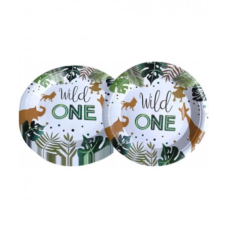 Wild One Birthday Party Supplies 20 Plates and 20 Napkin Jungle Wild One Theme Birthday Party Decoration for Boy Kids $23.72 ...