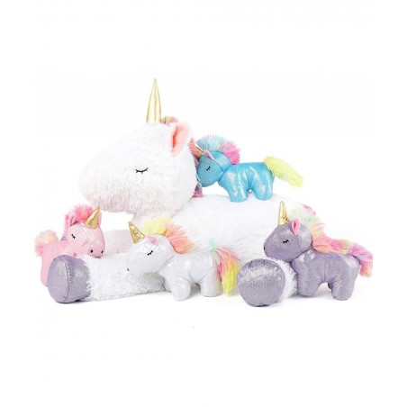 Unicorn Stuffed Animal for Girls Mommy Stuffed Unicorn with 4 Baby Unicorns Cute Plush Unicorn Toy for Kids 22'' $45.71 Stuff...