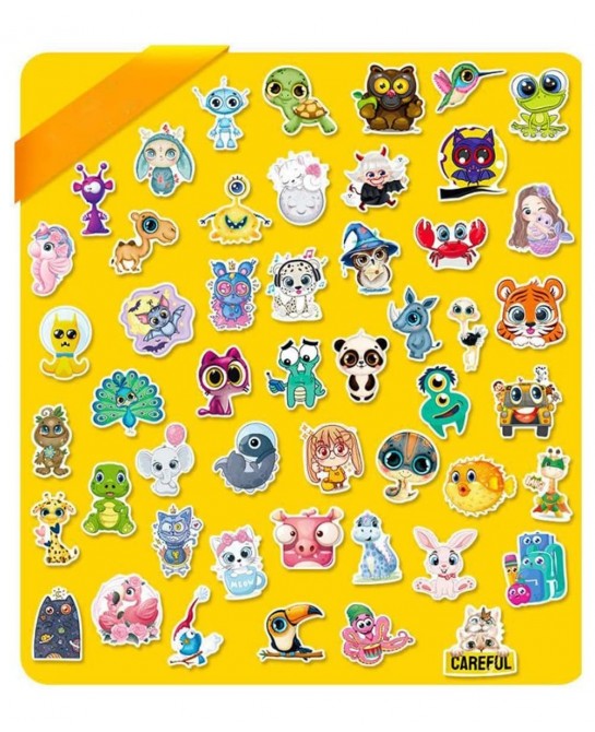 Sticker 50Pcs Cute Cartoon Animal Sticker Animal Avatar Sticker Cartoon Big Eyes Sticker Stationery Sticker Laptop Skateboard...