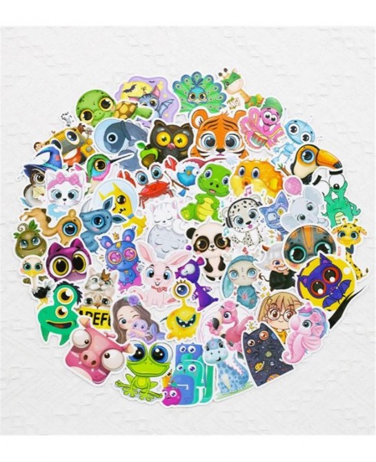 Sticker 50Pcs Cute Cartoon Animal Sticker Animal Avatar Sticker Cartoon Big Eyes Sticker Stationery Sticker Laptop Skateboard...