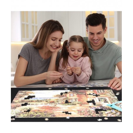Jigsaw Puzzle Mat Roll Up Jigsaw Puzzle Rubber Mat Saver Pad 46” x 26” Portable Up to 1500 Pieces with Non-Slip Rubber Bottom...