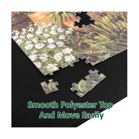 Jigsaw Puzzle Mat Roll Up Jigsaw Puzzle Rubber Mat Saver Pad 46” x 26” Portable Up to 1500 Pieces with Non-Slip Rubber Bottom...