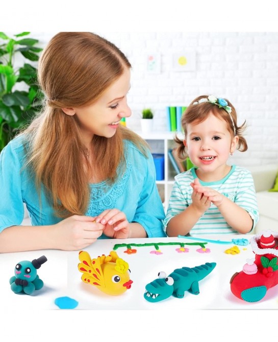 Air Dry Clay 24 Colors Modeling Clay Magic Clay with Sculpting Tools Non-Toxic Self Drying Soft Clay for Kids and Adults Gift...