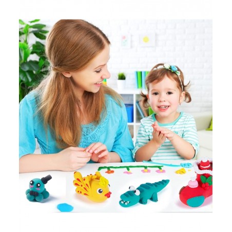Air Dry Clay 24 Colors Modeling Clay Magic Clay with Sculpting Tools Non-Toxic Self Drying Soft Clay for Kids and Adults Gift...