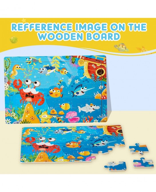 12 Pack Puzzles for Kids Ages 3-8 Toddler Wooden Jigsaw Puzzles 30 Pieces Children Puzzles Educational Learning Puzzles Toys ...