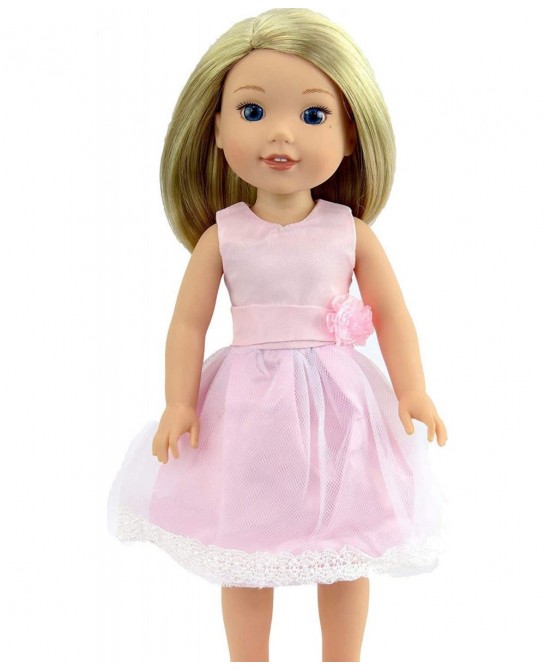 Pretty Pink Dress Made for 14 inch Dolls Compatible with Wellie Wishers $22.57 Doll Accessories