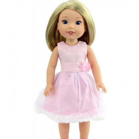 Pretty Pink Dress Made for 14 inch Dolls Compatible with Wellie Wishers $22.57 Doll Accessories
