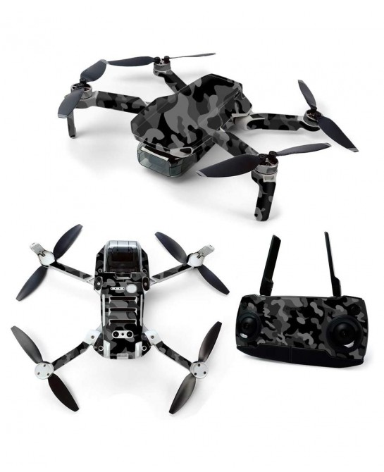 MightySkins Skin for DJI Mavic Mini Portable Drone Quadcopter - Black Camo | Protective Durable and Unique Vinyl Decal wrap c...