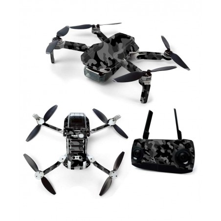 MightySkins Skin for DJI Mavic Mini Portable Drone Quadcopter - Black Camo | Protective Durable and Unique Vinyl Decal wrap c...