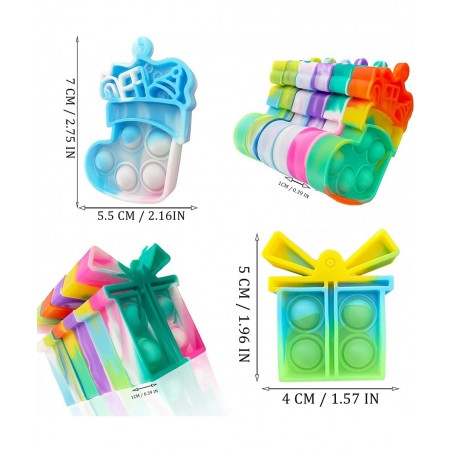 2022 New 36 PCS Christmas Tree Fidget Toy Mini Push Pop Bubble Fidget Christmas Child Party Gift Birthday Party Gift $44.41 F...