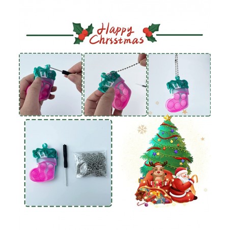 2022 New 36 PCS Christmas Tree Fidget Toy Mini Push Pop Bubble Fidget Christmas Child Party Gift Birthday Party Gift $44.41 F...