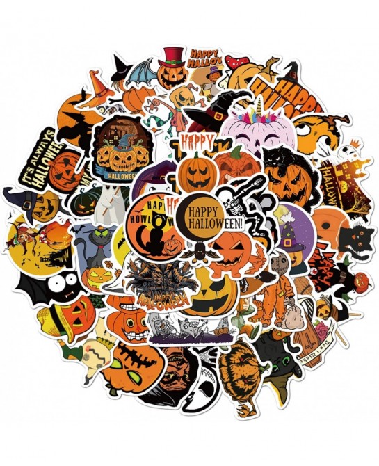 50 Pcs Halloween Stickers Waterproof Vinyl Stickers for Water Bottle Laptop Bike Luggage Skateboard Funny Party Pumpkin Stick...