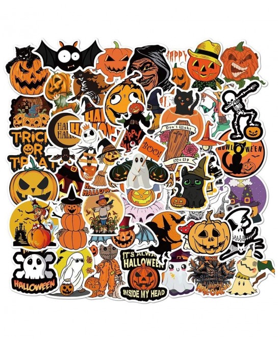 50 Pcs Halloween Stickers Waterproof Vinyl Stickers for Water Bottle Laptop Bike Luggage Skateboard Funny Party Pumpkin Stick...