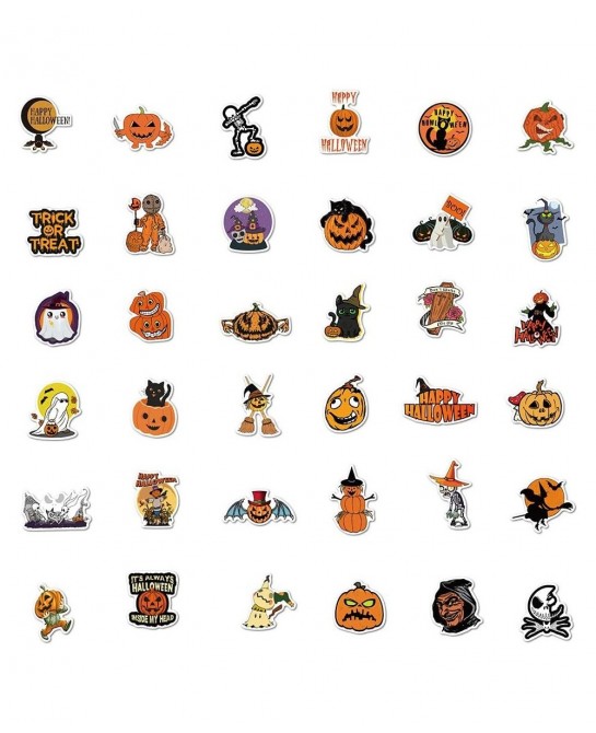 50 Pcs Halloween Stickers Waterproof Vinyl Stickers for Water Bottle Laptop Bike Luggage Skateboard Funny Party Pumpkin Stick...