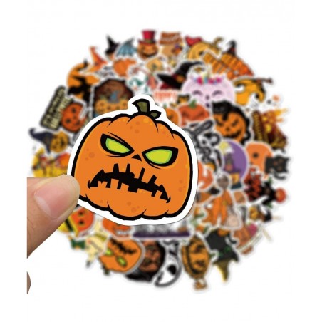 50 Pcs Halloween Stickers Waterproof Vinyl Stickers for Water Bottle Laptop Bike Luggage Skateboard Funny Party Pumpkin Stick...