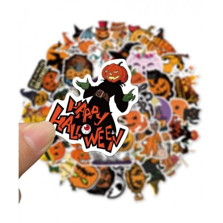 50 Pcs Halloween Stickers Waterproof Vinyl Stickers for Water Bottle Laptop Bike Luggage Skateboard Funny Party Pumpkin Stick...